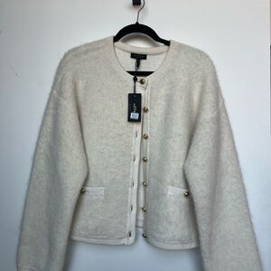 Rag & Bone Cream Sweater with Gold Accents
